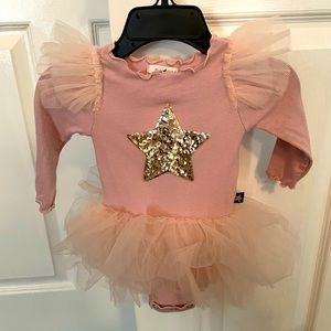 Petite Hailey Baby Girl Pink Embellished Tutu Dress sz 3M